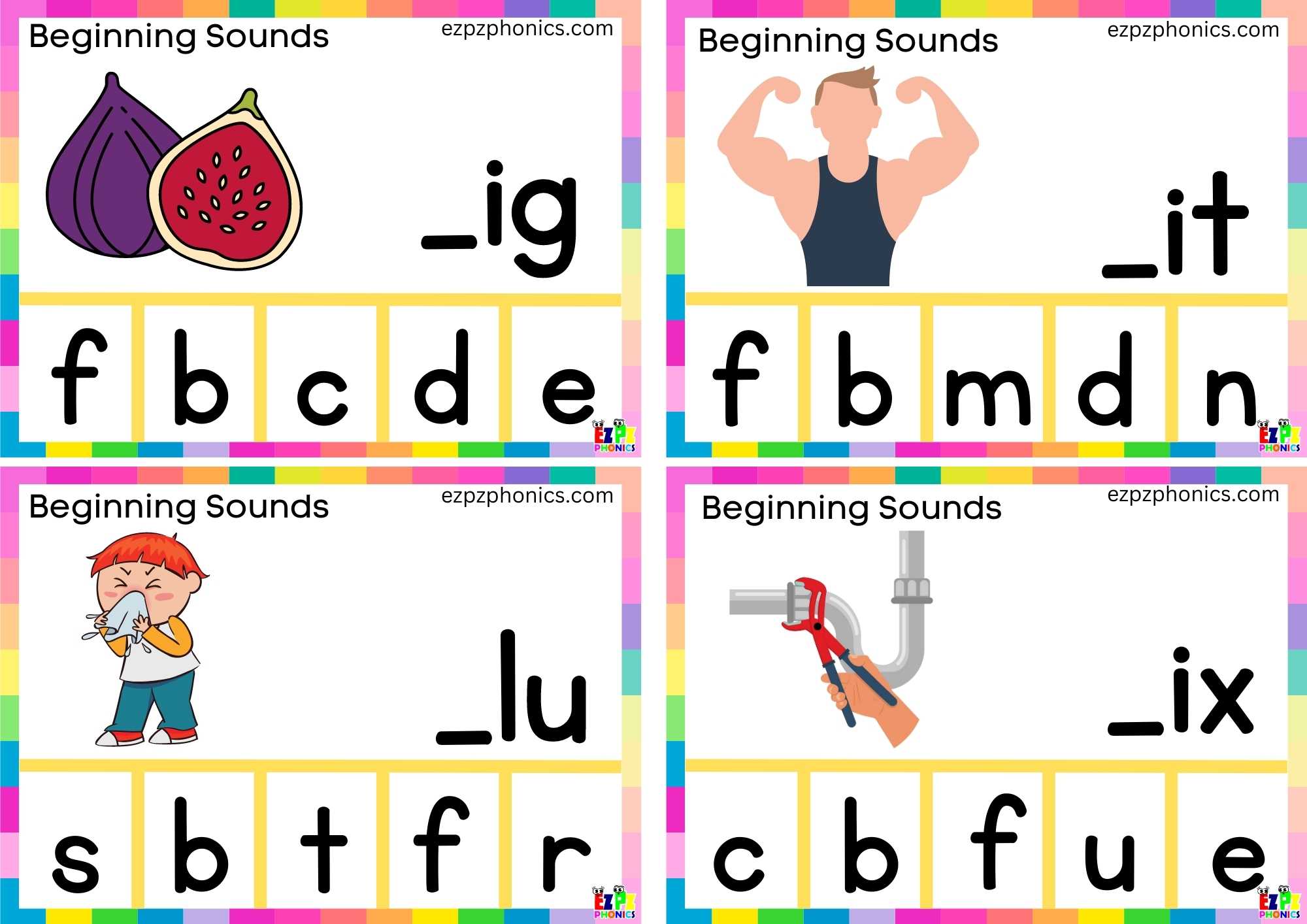 Letter F Finish The Word And Clip The Correct Letter 1